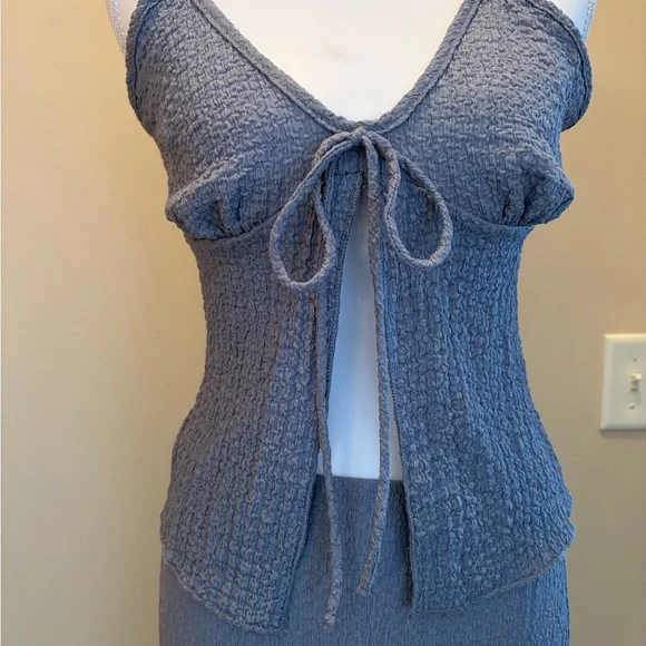 #189 NWT, Adorable See You Monday Blue Knit Skirt Set - Picture 2 of 11